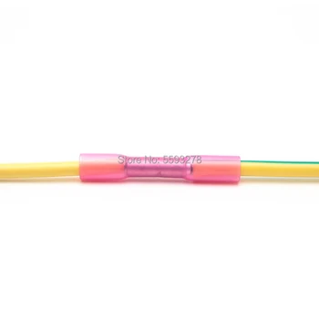 

500PCS/SET Heat Shrink Butt Cable Wire Crimp Connector Electrical Terminals Quick Connector 0.5-1.5mm BHT1.25 Pink Red
