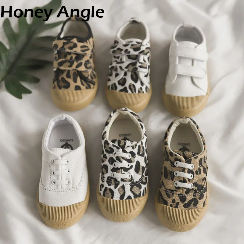 

Honey Angle Spring Autumn Kids Canvas Shoes For Girl Boy Non-slip Printed Leopard Children Sneakers Toddler Baby Shoes Footwear