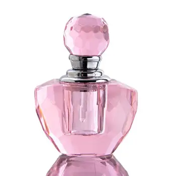 

H&D Pink K9 Glass Crystal Perfume Bottle 2ML Mini Empty Refillable Perfume Bottle For Travelling Home Decor Wedding Gift