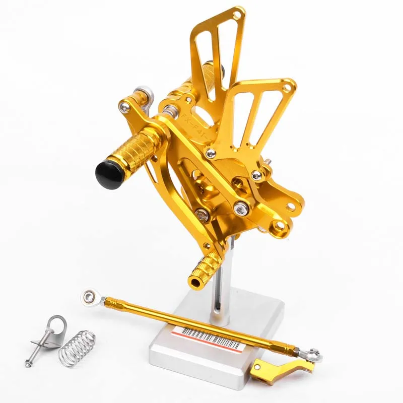 SMOK педаль мотоцикла для Honda F4 1999-2000 F4i 2001 2002 2003 2004 2005 2006 2007 алюминиевый сплав Rearset подножки - Цвет: Золотой