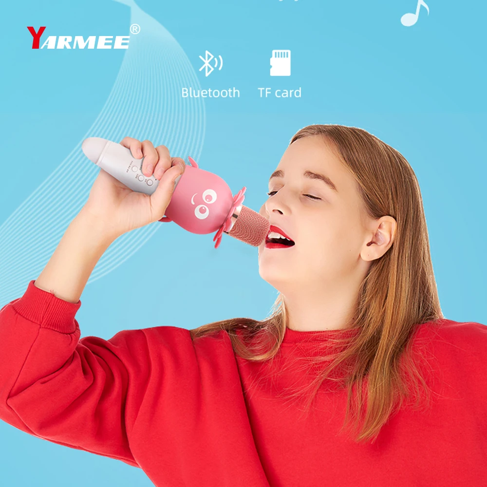 

Wireless Bluetooth Smart Karaoke Microphone Professional Condenser Microfono With Led Colorful Lights For Children Singing