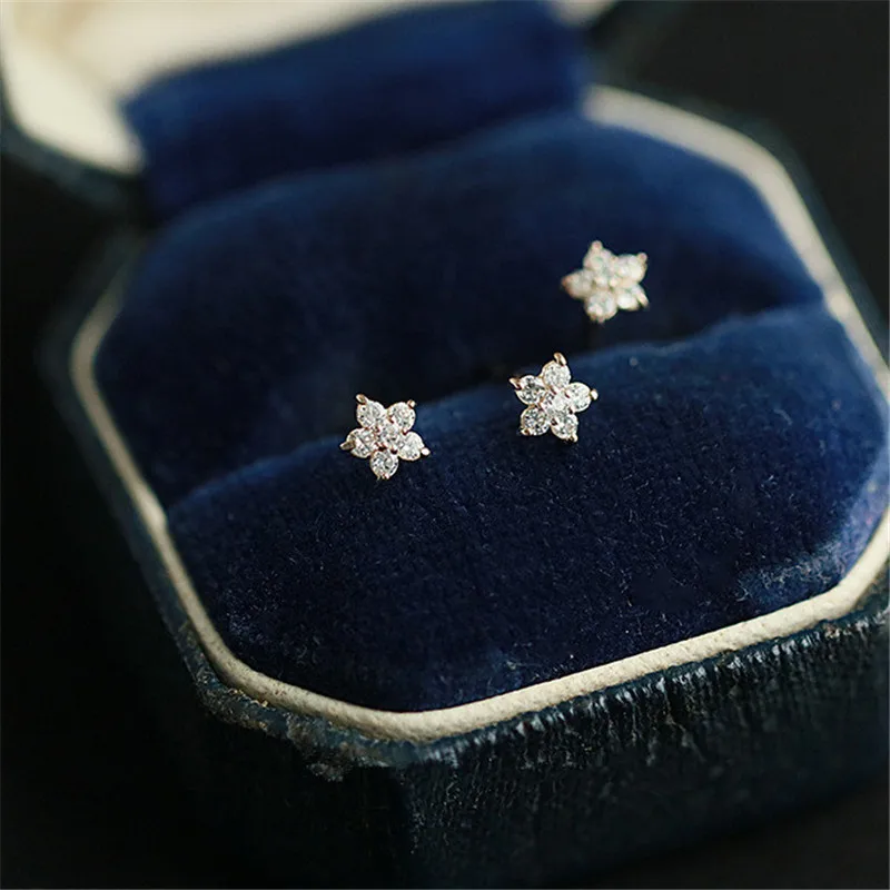 trendy butterfly earrings 925 Sterling Silver Plated 14k Gold Pavé Crystal Five-pointed Star Earrings Women Simple Fashion Wedding Jewelry Accessories trendy modern earrings