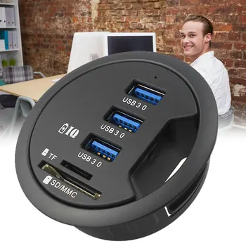 

2020 new Black Splitter High Speed 3-port Hub Desk Adapter Portable Card Reader USB 3.0 Charger