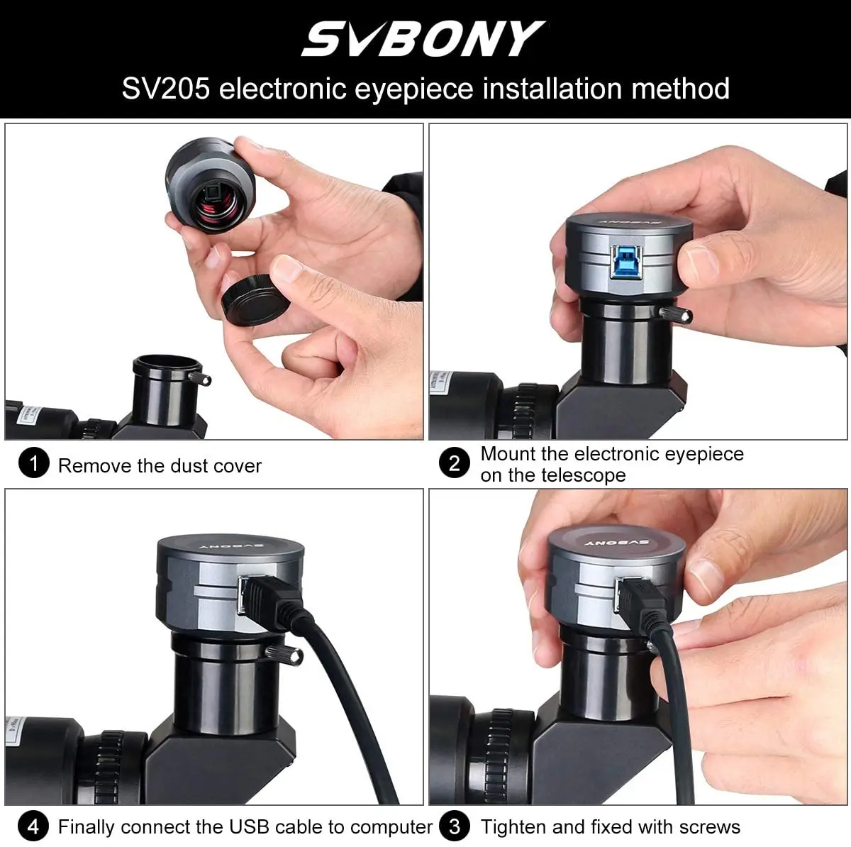 Svbony SV205  Electronic Eyepiece 1.25-inch CMOS IMX415  USB3.0 for Astronomical &Monocular Telescope Photography 4