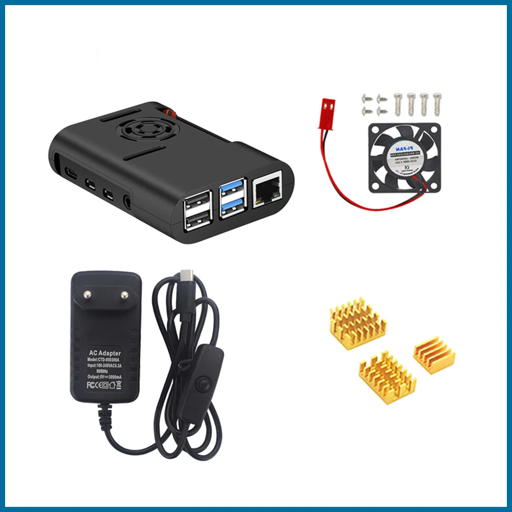 S робот Raspberry Pi 4 корпус из абс-пластика черный с охлаждающим вентилятором кулер