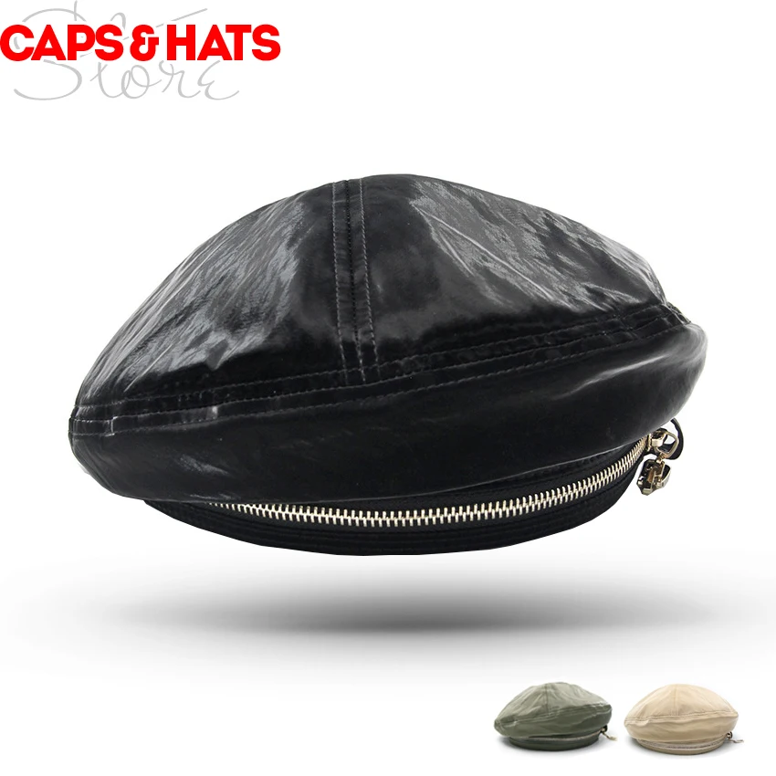 Зимние кожаные женские береты, appello donna Bere Casquette Femme, хлопковая кепка без каблука, Полиуретановая шляпа для художника, французская шапка
