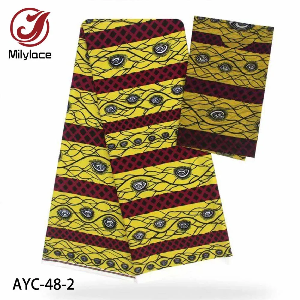 Последняя нигерийская печать Модальная атласная ткань 4 ярдов+ 2 ярдов Анкара цифровая шифоновая ткань с принтом для одежды AYC-48