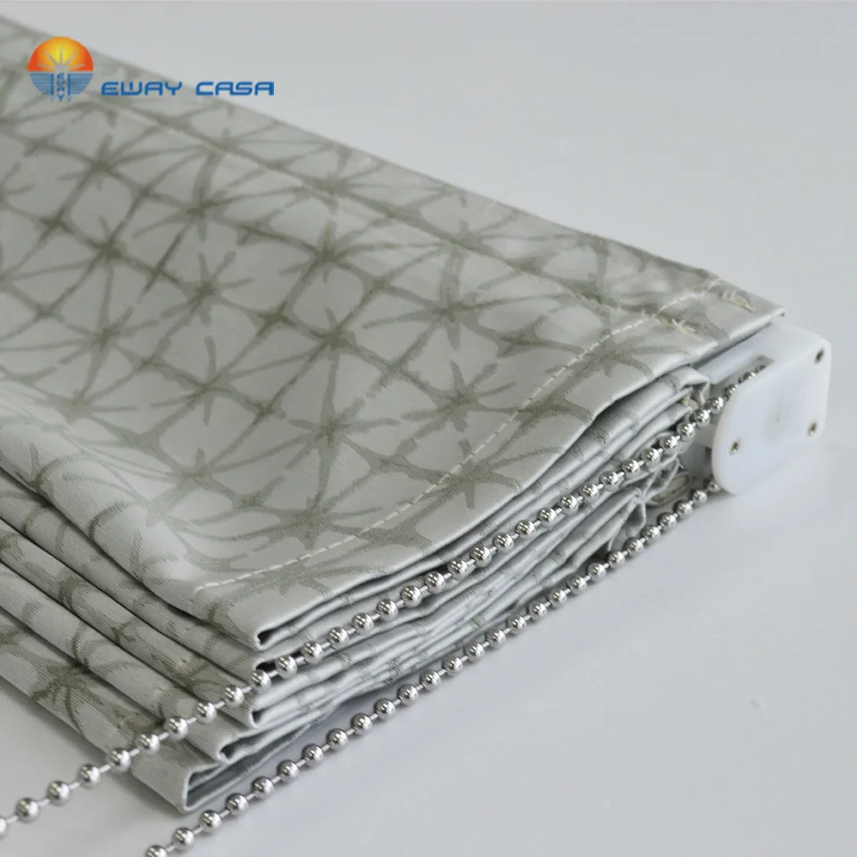 

Semi-sheer Jacquard Fabrics Roman Shades Window Pattern Roman Curtain Blinds For Bedroom