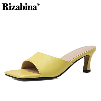 

Rizabina New Arrival Women Sandals Shoes Fashion High-Quality Real Leather Shoes Women Special Strange Heels Footwear Size 34-39