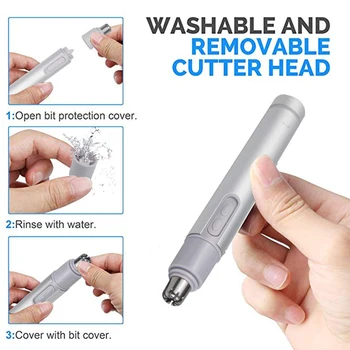 

Men Face Care Stainless Steel Mini Cut Multifunction Manual Portable Nose Hair Trimmer Removal Painless Electric Shaving Tool