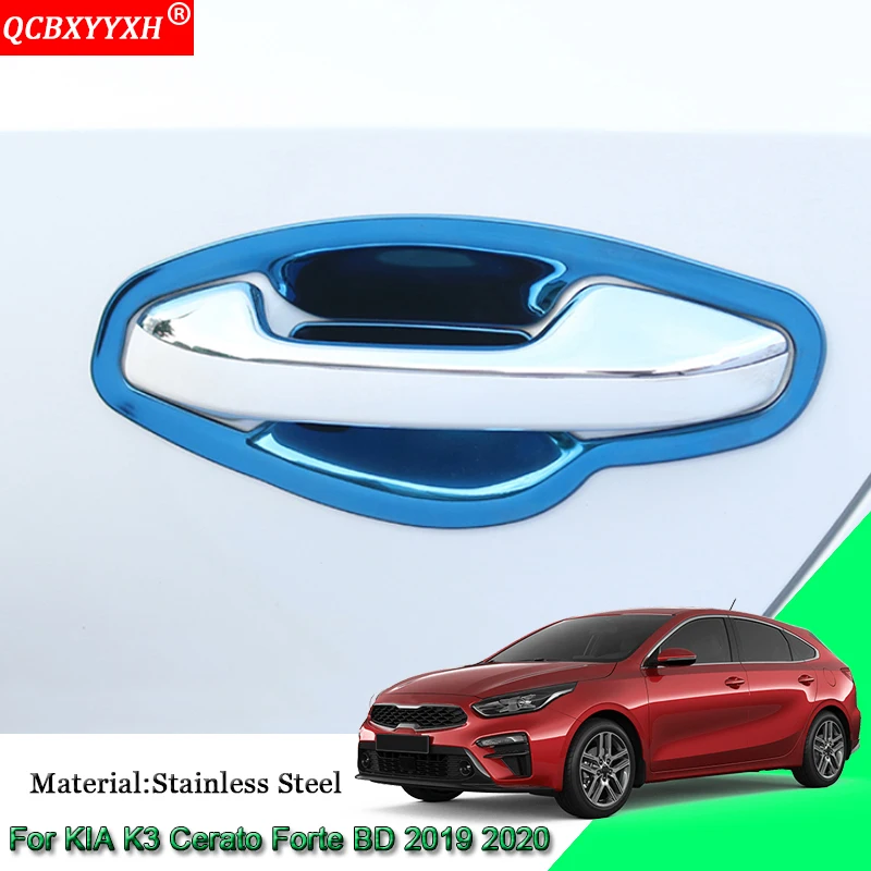 

Car Styling Car Exterior Door Bowl Sequins Handle Cover Frame Stickers Auto Accessories Fit For Kia K3 Cerato Forte BD 2019 2020