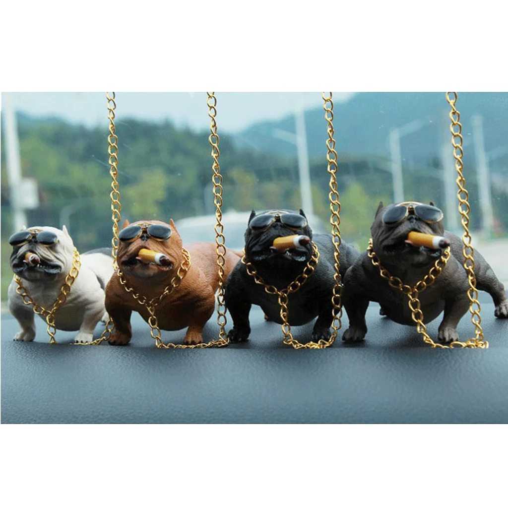 Bully Dog Car Decoration Simulation Ornament With Chain Interior Dashboard Auto Home Decor | Автомобили и мотоциклы