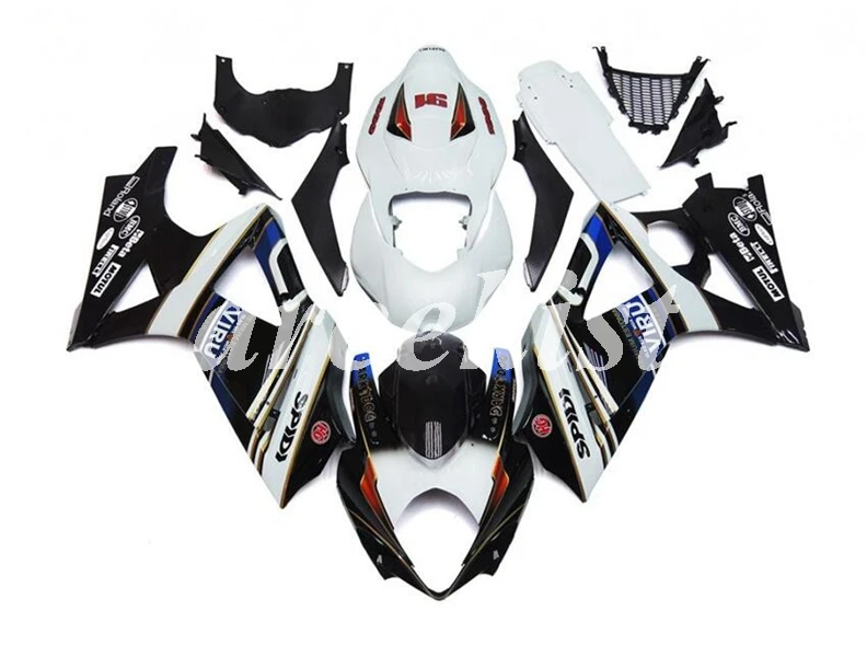 ABS мотоцикл Полный обтекатели комплект подходит для SUZUKI GSX-R1000 GSXR1000 2007 2008 07 08 K7 набор кузова белый