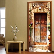 Европейский стиль 3D стерео украшение для двери обои гостиная столовая самоклеющиеся водонепроницаемые дверные наклейки 3D Виниловые, на дверь наклейка