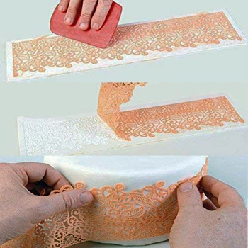 

Hot Flower Lace Hollow Mold Cake Border Decoration Tools Fondant Cake 3D Mold Food Grade Silicone Mat Mould