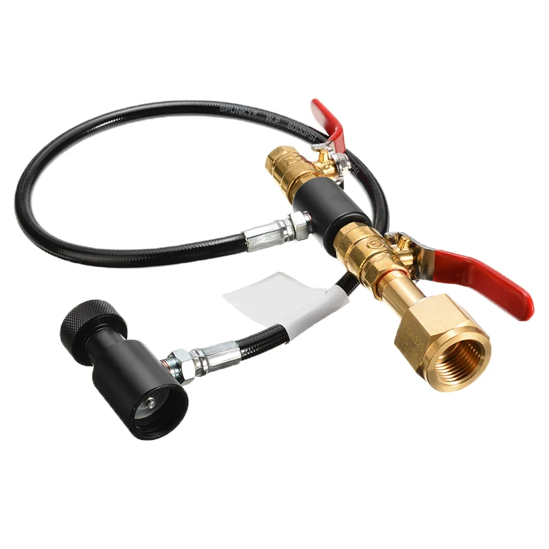 24'' Sodastream Adapter CO2 Tank Bottle Fill Refill Station Adapter With US CGA-320 For Quick Refilling Two Valves Quick Release 24'' Sodastream Adapter CO2 Tank Bottle Fill Refill Station Adapter With US CGA-320 For Quick Refilling Two Valves Quick Release