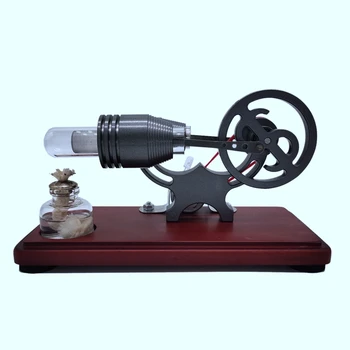 

Hot Air Stirling Engine Colourful LED Single Flywheel Education Toy Electricity Model Physical Motor Power Generator Educational