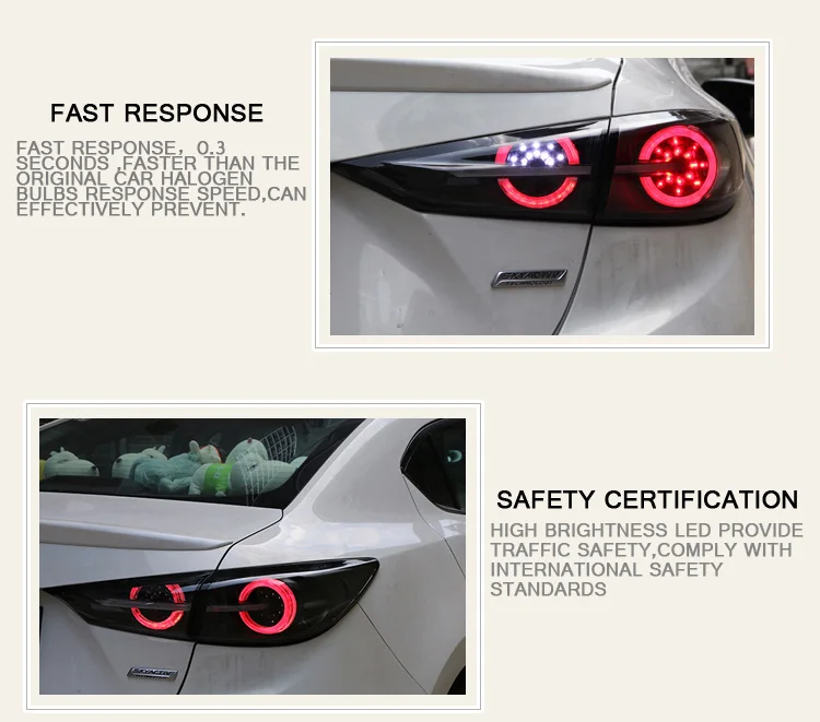 4 шт. автомобильный Стайлинг для Mazda 3 задние фонари 2006-2012 для Mazda 3 светодиодный фонарь+ сигнал поворота+ тормоз+ обратный светодиодный свет
