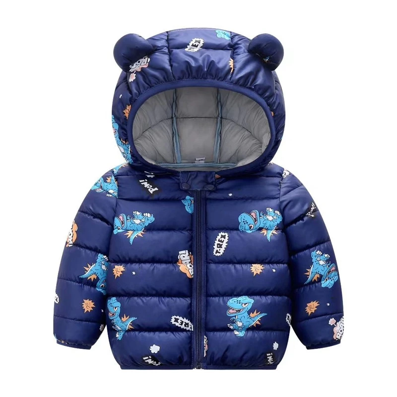 COOTELILI Cute Dinosaur Winter Parkas Kids Jackets For Baby Girls Boys Clothes Thick Cotton Children's Coat Baby Outerwear  (2)