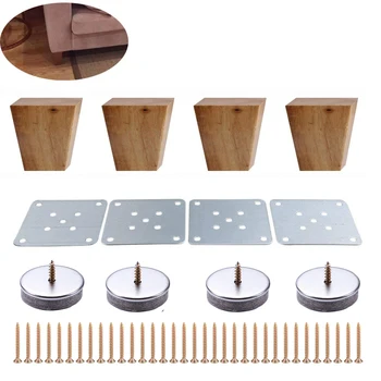 

4pcs 8cm Height Solid Wooden Right Angle Trapezoid Furniture Legs Sofa Bench Closet Cabinet Feet Couch Dresser Armchair foot