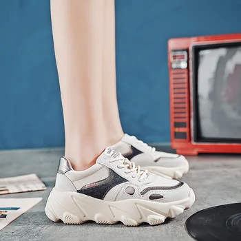

Chunky Sneakers Women Fashion Platform Shoes Basket Femme Vulcanize Shoes Womens Casual Krassovki Female Trainers Shoes T3-12