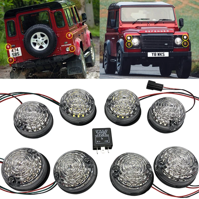 8 шт для 83 90 90/110 Land Rover Defender полный светодиодный светильник обновления Комплект