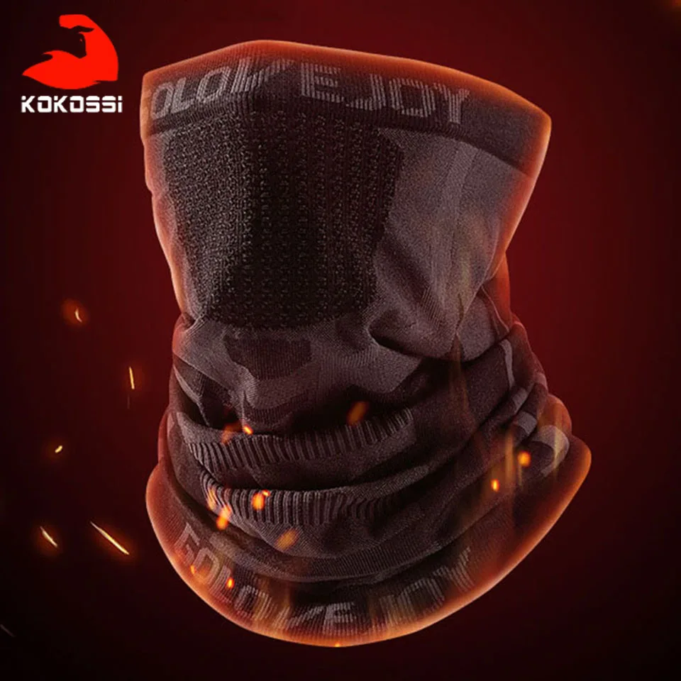 KoKossi Winter Sports Cap Cycling Headwear Thermal Fleece Hats Scarf Warmer Men Women Windproof Running Skiing Bike Caps