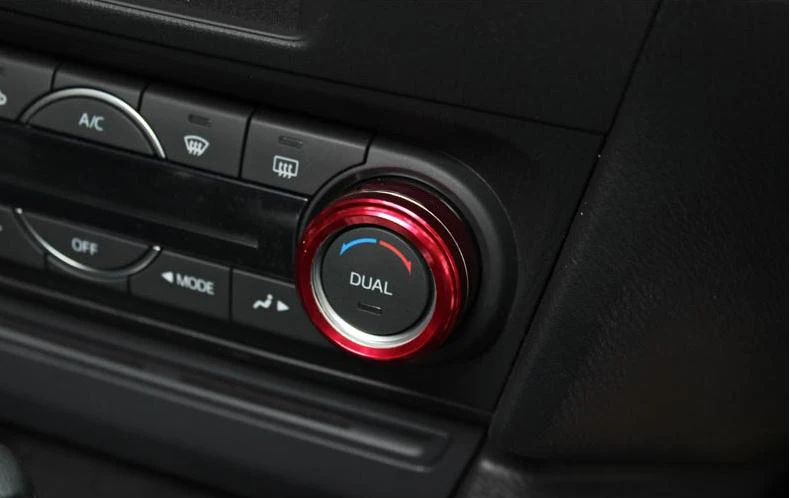 Автомобильные ручки кондиционера, декоративный круг для Mazda 3 Angkesaila, автомобильные аксессуары, авиационный алюминий, красный/синий/золотой