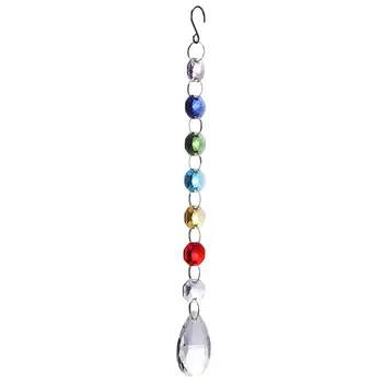 

DIY Hanging Colorful Octagonal Bead Crystal Suncatcher Light String Pendant Rainbow Suncatcher Chrismas Decoration