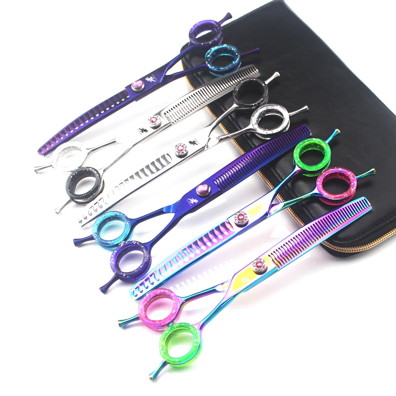 Scissors tipo de Aço Lidar com Material Polegada Hairdressing Inoxidável Número Modelo Tamanho Lâmina Material Dentes Comprimento Total 7.0 Pet 10 Cheap Tesouras de cabelo