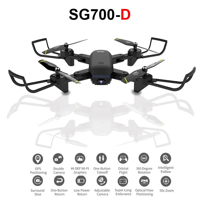 Дрон SG700D складной с двойной камерой 4K 1080P Wi-Fi | Игрушки и хобби