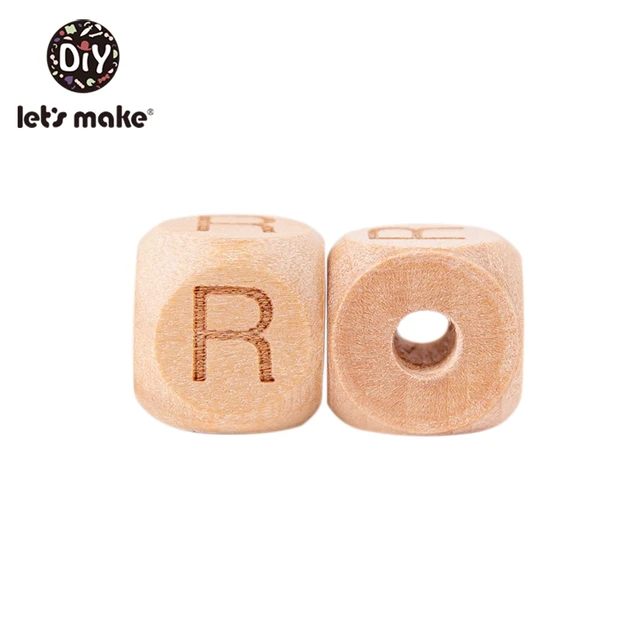 Let'S Make Wooden Beads For Rattles 500Pc Square Beech Wood Alphat English Letter Beads Baby Toys Diy Handmaking Wooden Teether R