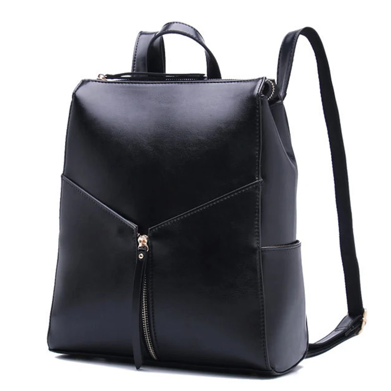 Роскошный рюкзак из натуральной кожи для женщин/брендовый однотонный вощеной