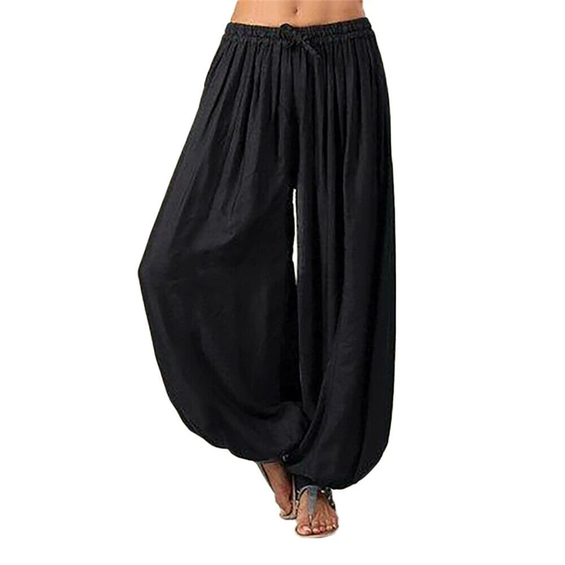 

Hot Casual Women Harem Pants Sports Baggy Hippie Workout Loose Trousers Sweatpants Solid Sports Loose Trousers Dance S -3XL Soft