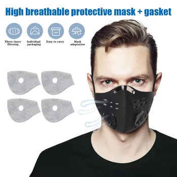 

Washable Reusable Face Mask With Gasket Respirator Valve Breathable Protective Masks Dustproof Windproof Anti Fog Mask Mascarar
