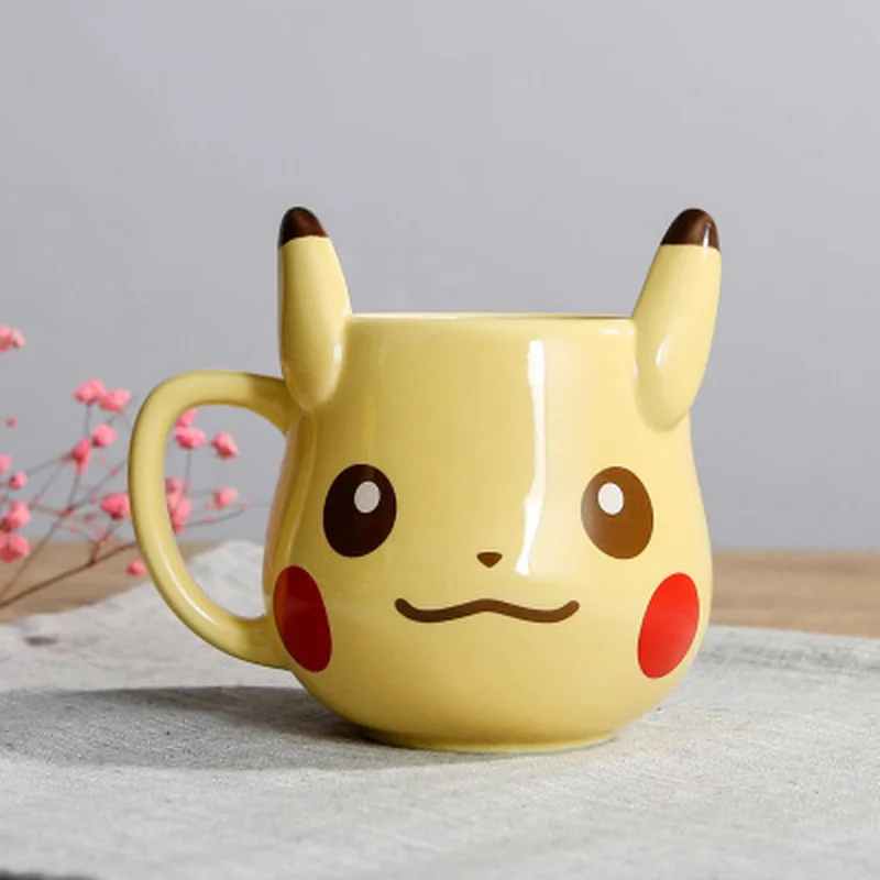 Pikachu ceramic cup milk mugcreative cartoon water cup monster bowl dishes Pocket Monsters cutlery set Funny strange gift CL0931