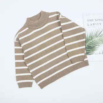 

2020 Autumn Winter Quality Toddler Boys Sweater Kids Wide Striped Knit Pullover Age 2 3 4 6 7 Year Casual Children Clothes