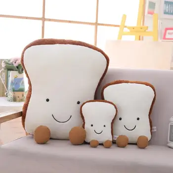 

Cute Toast Bread Plush Plush Stuffed Doll Pillow Back Cushion Sofa Bed Decor for Birthday Gift Home Party Plush Doll Cartoon Toy