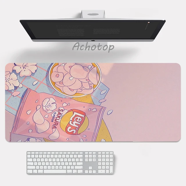 Large Anime Pink Mousepad Gamer Cute Kawaii XXL Gaming Mouse Pad Rubber Otaku Locking Edge Big Fashion Laptop Notebook Desk Mat 5