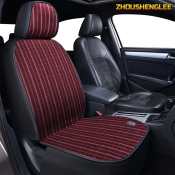 

ZHOUSHENGLEE 12V Heated car seat cover for Jaguar all models F-PACE XE XJ XF XEL XJL XFL winter cushions car styling