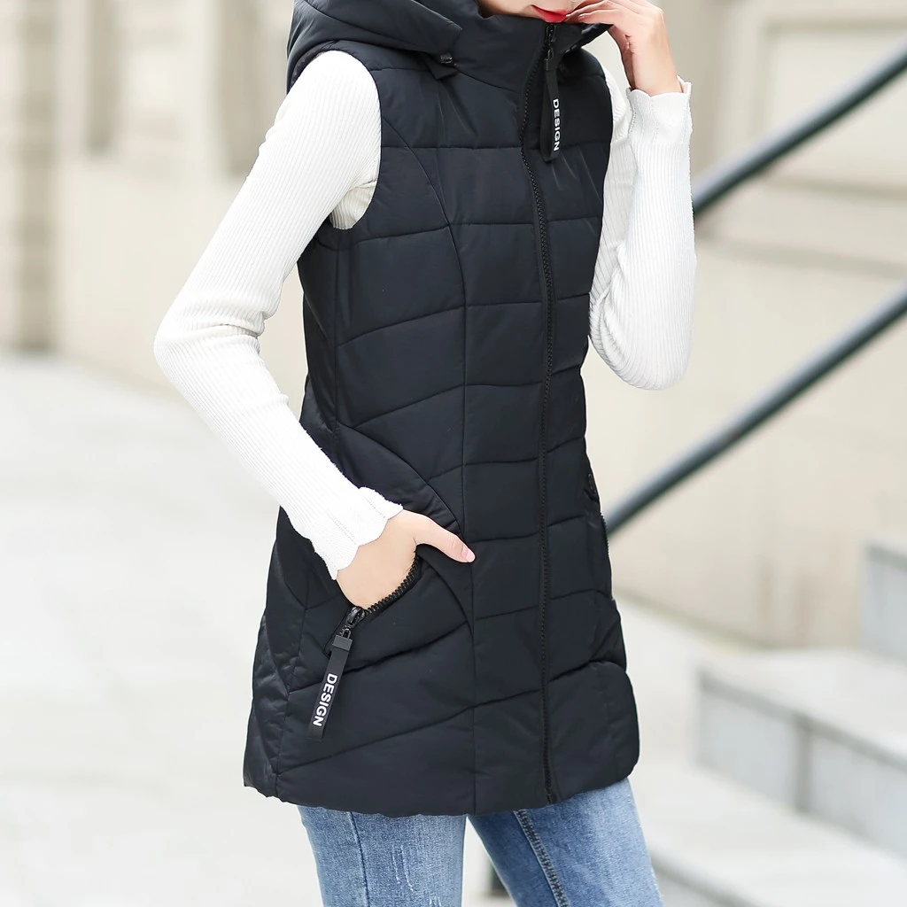 JAYCOSIN плюс размер 5XL модная новая длинная куртка с хлопковой подкладкой осенний тонкий бархатный женский жилет с капюшоном зимний теплый 906