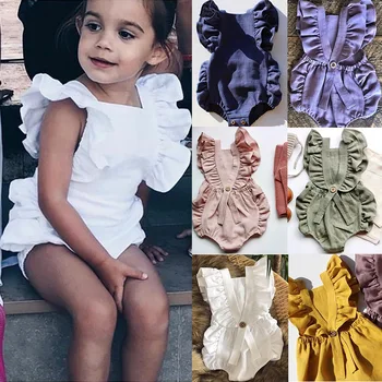 

2020 New 6 Colors Optional Baby/Children's Jumpsuit Children's Clothing Spring Baby Solid Color Siamese Triangle Hawaiian Cotton
