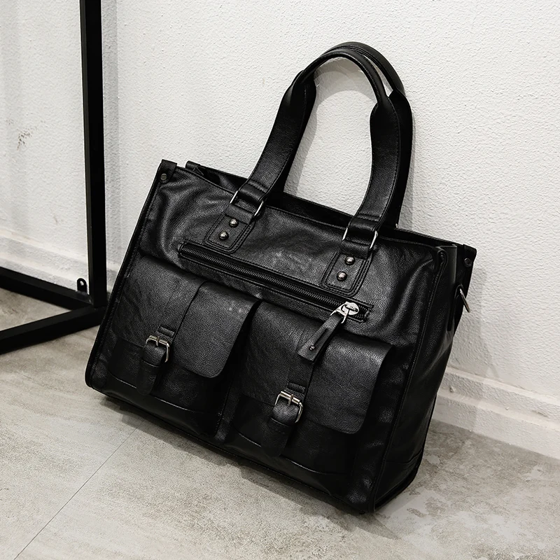Mens multifunctional handbag leisure fashion bag retro business travel waterproof large capacity Single Shoulder Messenger Bag