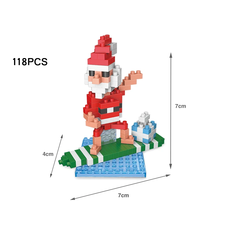 Greatest  creator winter building bricks Santa Claus Snowman bear micro diamond block figures nanobricks educ