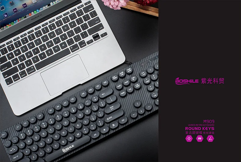 Проводная игровая клавиатура Uniscom M909, USB, ноутбук, настольный компьютер, Интернет-кафе, офис, использование