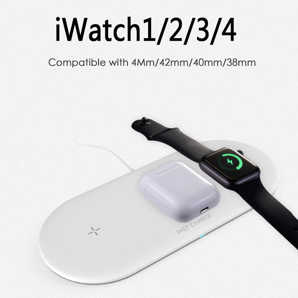 Портативная 3 в 110 Вт Беспроводная зарядная станция Подставка для IPhone Apple Watch Airpods Быстрая зарядка док-станция Подставка держатель для телефона