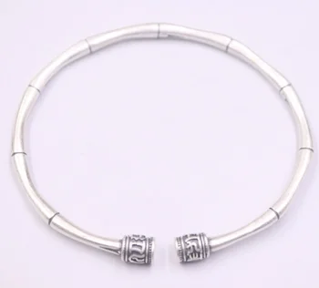 

Real 999 Pure Silver Bangle For Women Lucky Girlfriend Best Gift Bamboo Festival Open Bangle 59-65mmDia