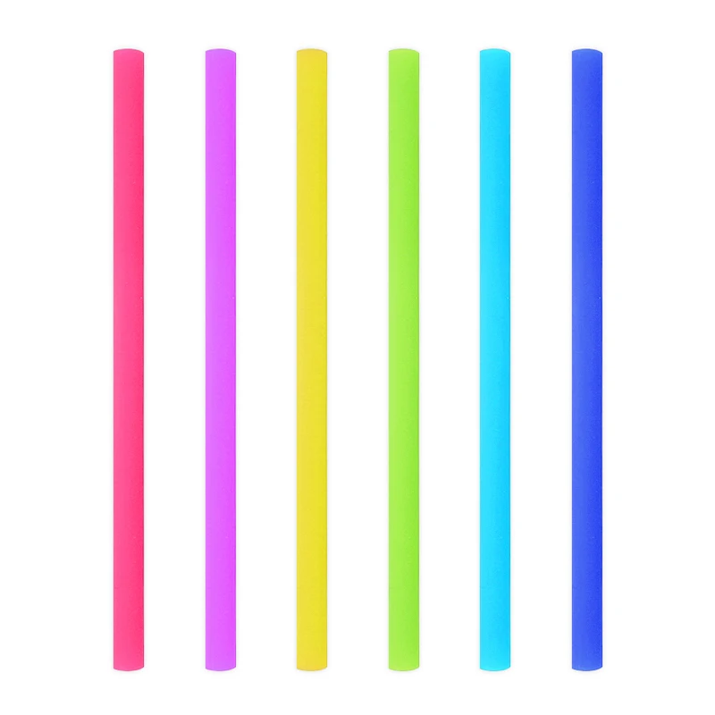 

1pcs Silicone Straw 6color Straight Tube Silicone Straw Straw Reusable Juice Milk Tea Straw Easy To Clean Cleaning Brush