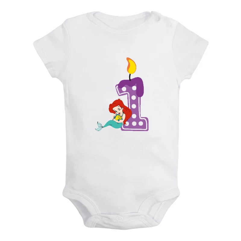 Милая Одежда для новорожденных девочек и мальчиков с надписью «I'm 1 Year Little Merida» на первый день рождения комбинезон с короткими рукавами, Подарочный костюм
