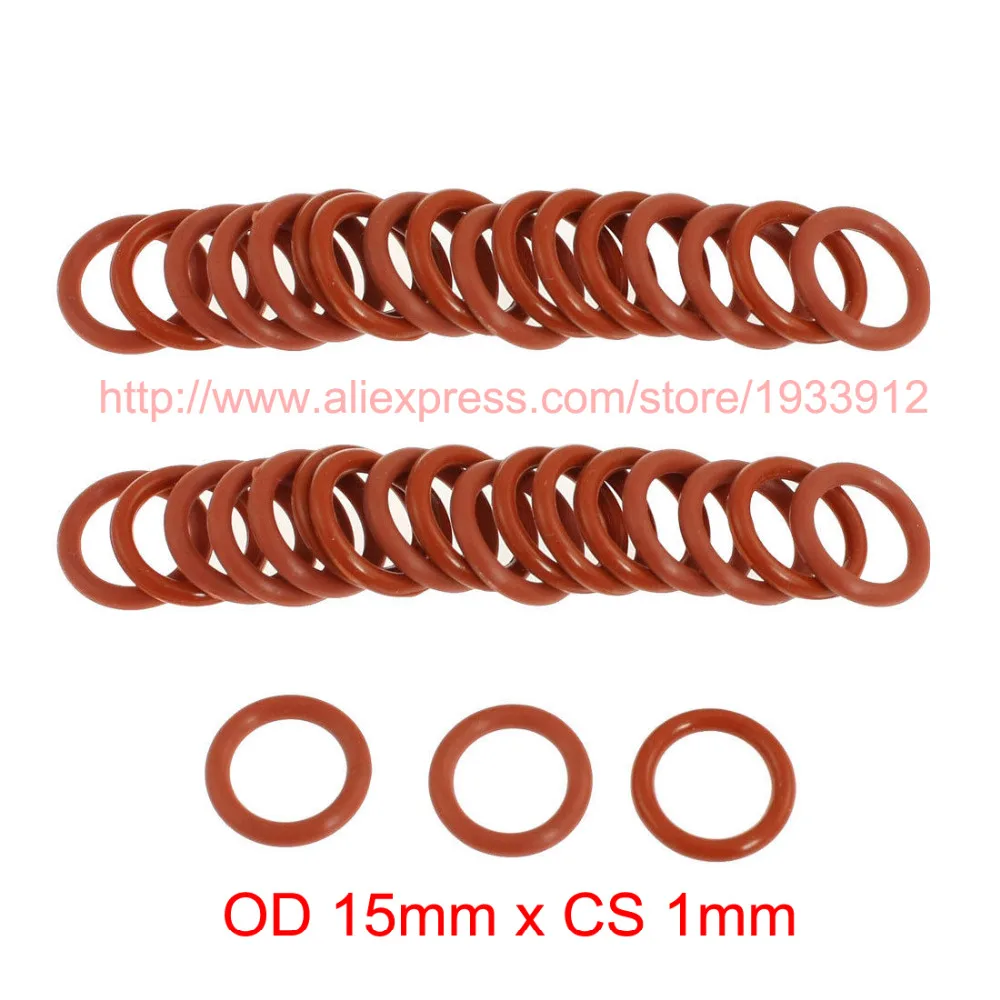 

OD 15mm x CS 1mm silicone o-ring o ring oring sealing rubber